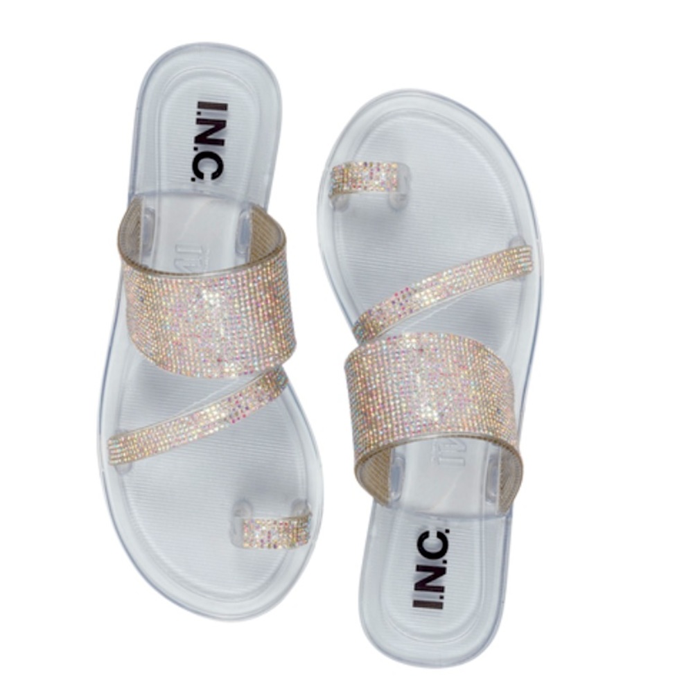 INC Gianolo Jelly Sandals, Clear Crystal